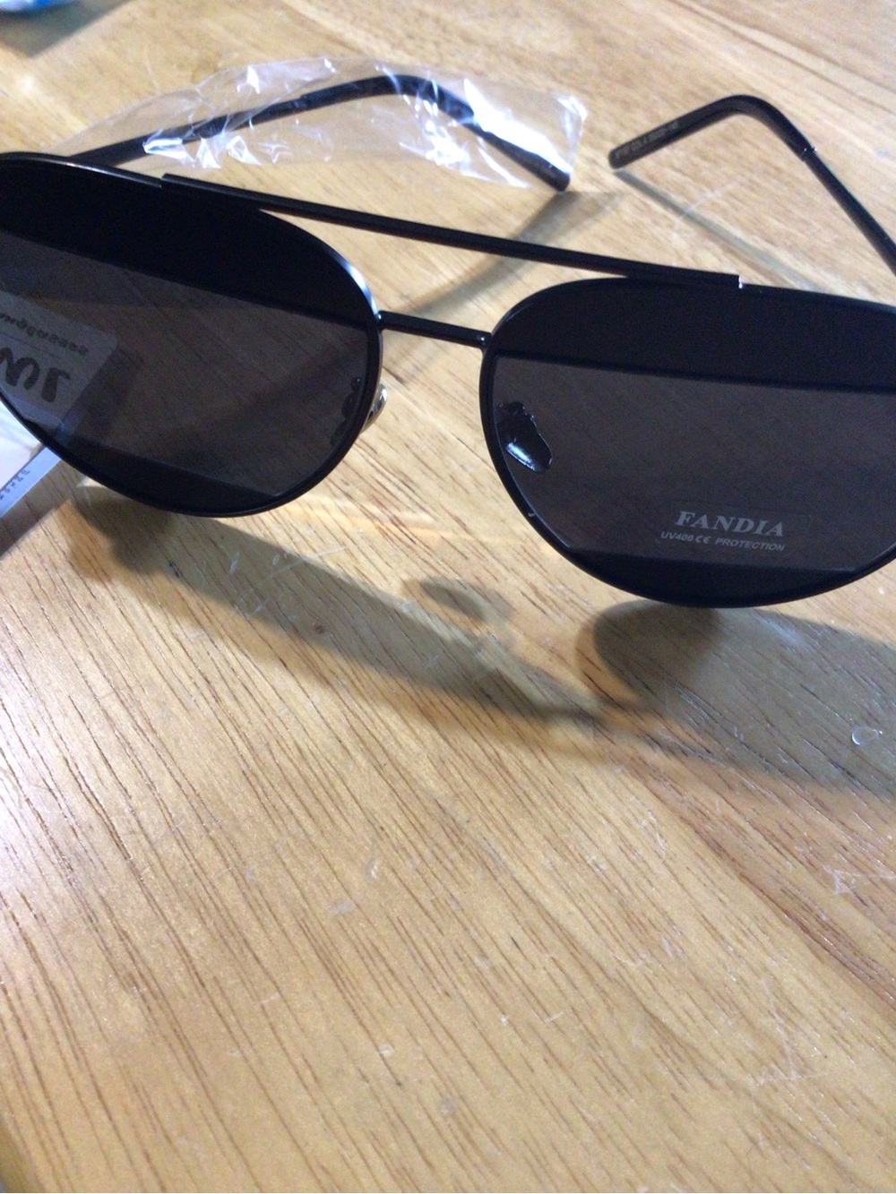 Fandia Black Aviator Sunglasses - Dark Grey Lenses